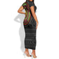 Cameroon African Tribal Pattern Short Sleeve Bodycon Dress Chest Arm Tattoo LT15