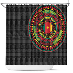 Cameroon African Tribal Pattern Shower Curtain Chest Arm Tattoo