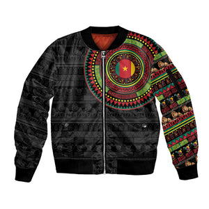 Cameroon African Tribal Pattern Sleeve Zip Bomber Jacket Chest Arm Tattoo