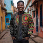 Cameroon African Tribal Pattern Sleeve Zip Bomber Jacket Chest Arm Tattoo
