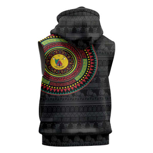 Cameroon African Tribal Pattern Sleeveless Hoodie Chest Arm Tattoo - African Pride