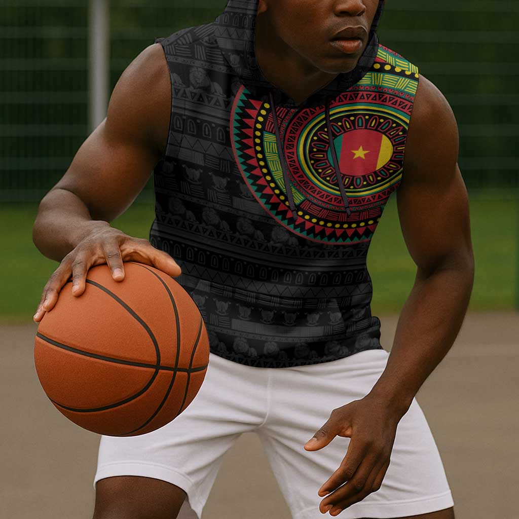 Cameroon African Tribal Pattern Sleeveless Hoodie Chest Arm Tattoo - African Pride