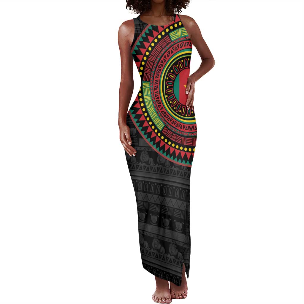 Cameroon African Tribal Pattern Tank Maxi Dress Chest Arm Tattoo