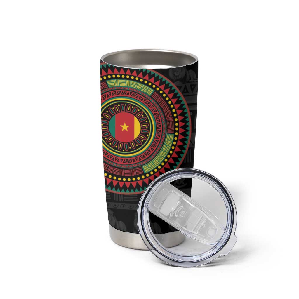 Cameroon African Tribal Pattern Tumbler Cup Chest Arm Tattoo