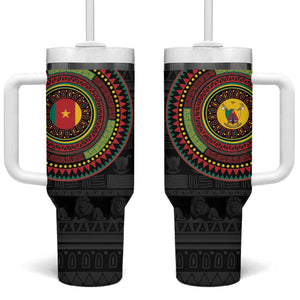 Cameroon African Tribal Pattern Tumbler With Handle Chest Arm Tattoo