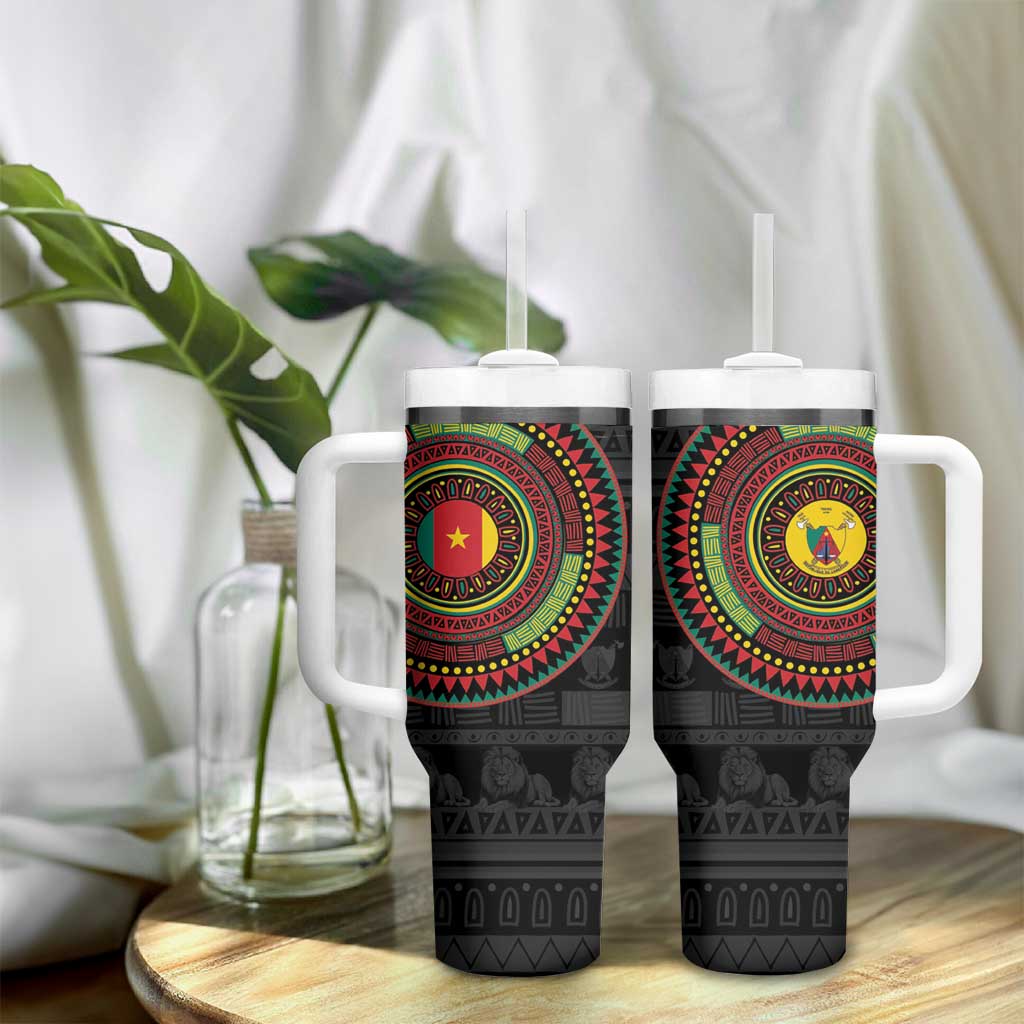 Cameroon African Tribal Pattern Tumbler With Handle Chest Arm Tattoo
