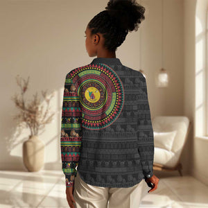 Cameroon African Tribal Pattern Women Casual Shirt Chest Arm Tattoo