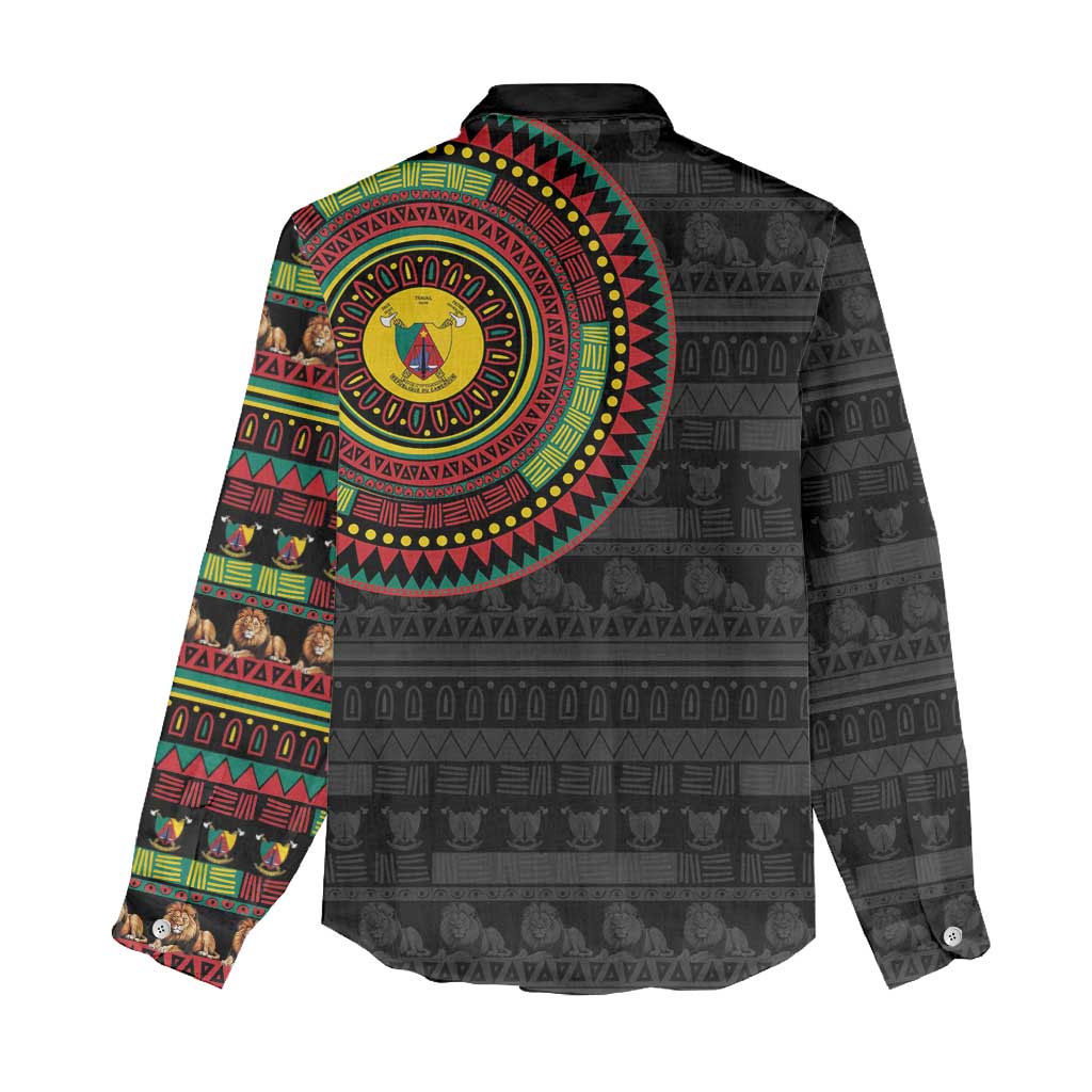 Cameroon African Tribal Pattern Women Casual Shirt Chest Arm Tattoo