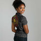 Cameroon African Tribal Pattern Women Polo Shirt Chest Arm Tattoo
