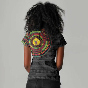 Cameroon African Tribal Pattern Women V-Neck T-Shirt Chest Arm Tattoo