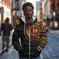 Cameroon African Tribal Pattern Zip Hoodie Chest Arm Tattoo