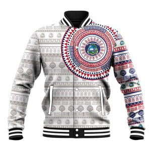 Liberia African Tribal Pattern Baseball Jacket Chest Arm Tattoo