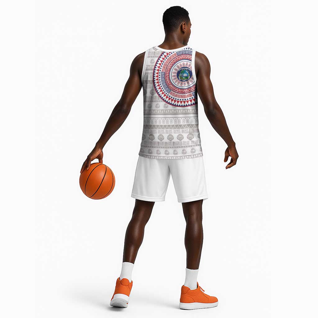 Liberia African Tribal Pattern Basketball Jersey Chest Arm Tattoo - African Pride