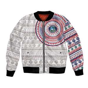 Liberia African Tribal Pattern Bomber Jacket Chest Arm Tattoo