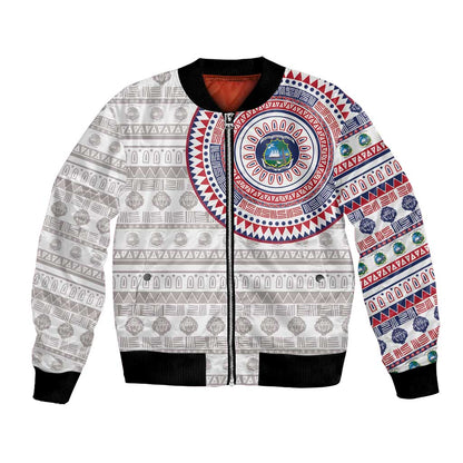 Liberia African Tribal Pattern Bomber Jacket Chest Arm Tattoo