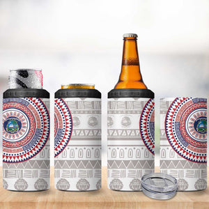 Liberia African Tribal Pattern 4 in 1 Can Cooler Tumbler Chest Arm Tattoo