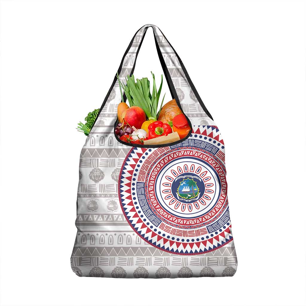 Liberia African Tribal Pattern Grocery Bag Chest Arm Tattoo
