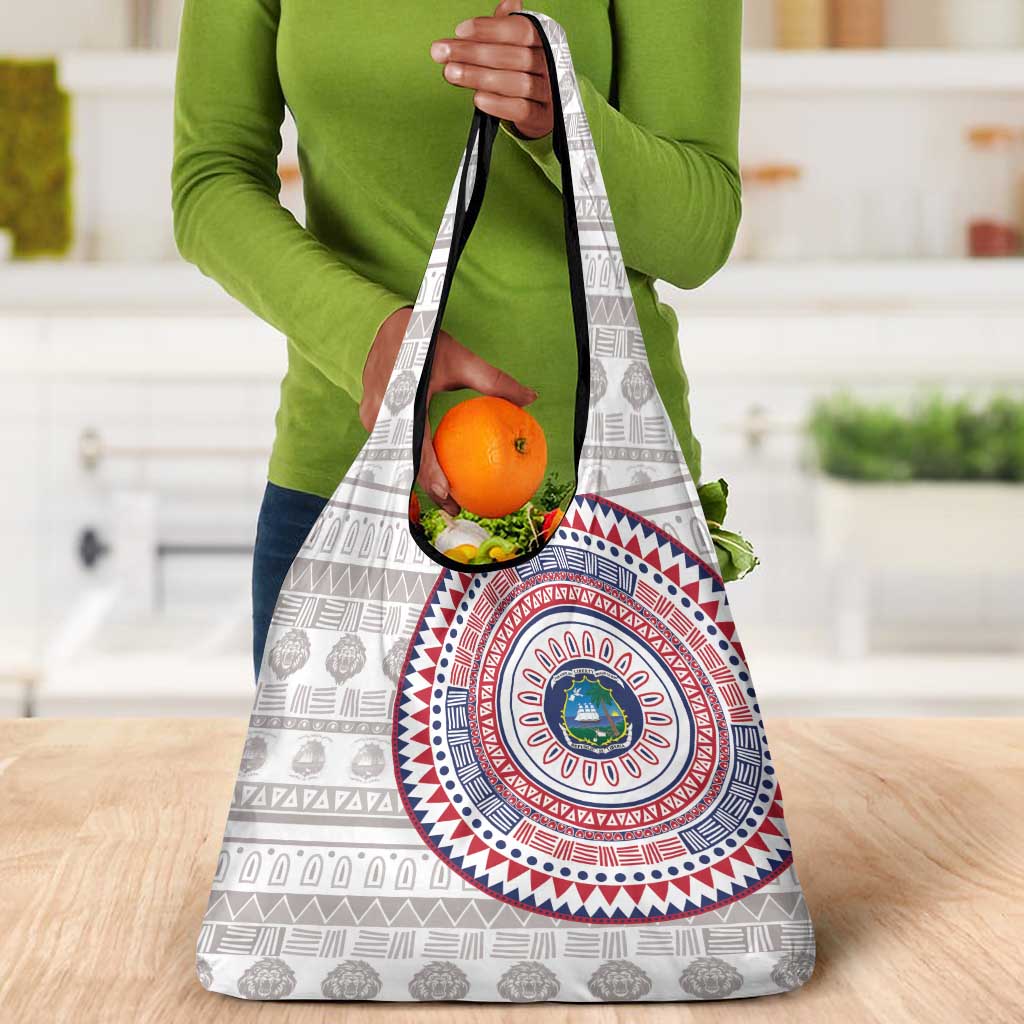 Liberia African Tribal Pattern Grocery Bag Chest Arm Tattoo