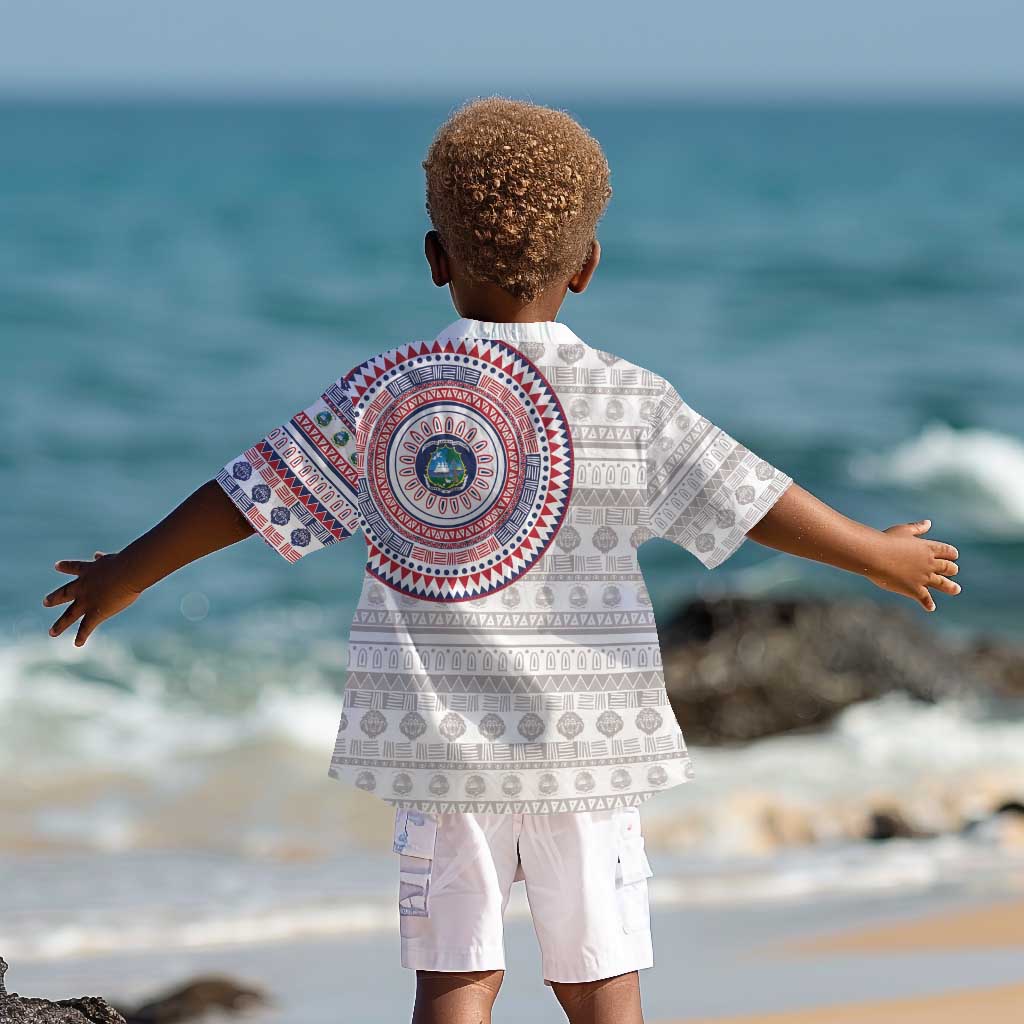 Liberia African Tribal Pattern Kid Hawaiian Shirt Chest Arm Tattoo