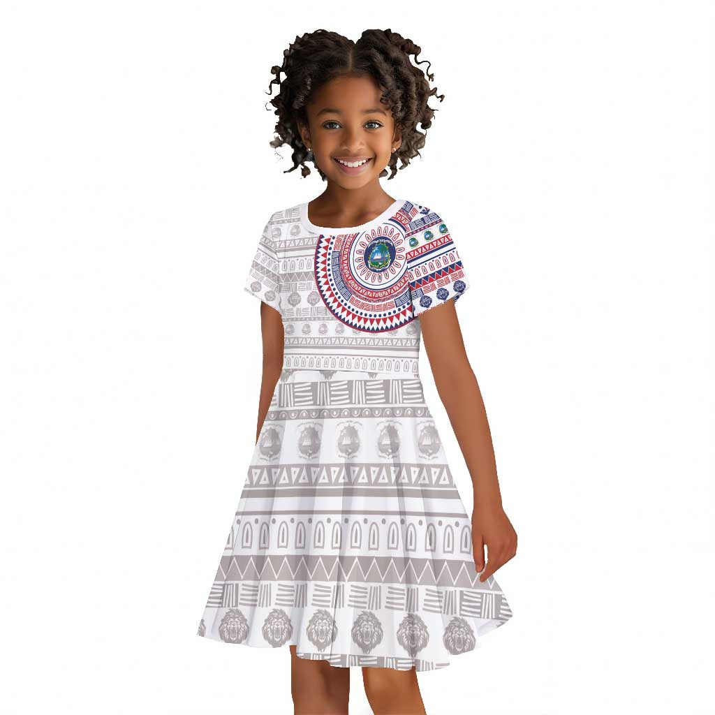 Liberia African Tribal Pattern Kid Short Sleeve Dress Chest Arm Tattoo