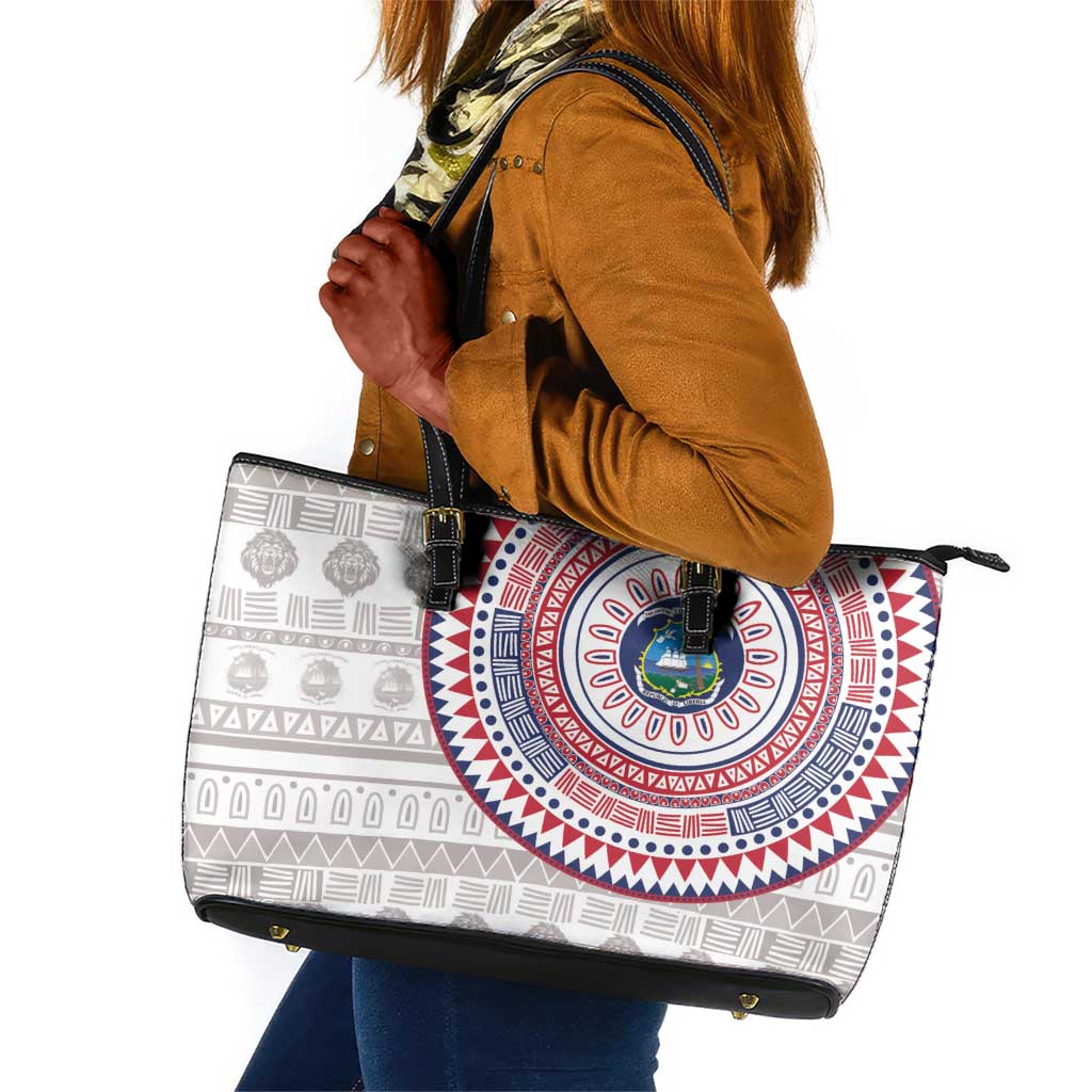 Liberia African Tribal Pattern Leather Tote Bag Chest Arm Tattoo