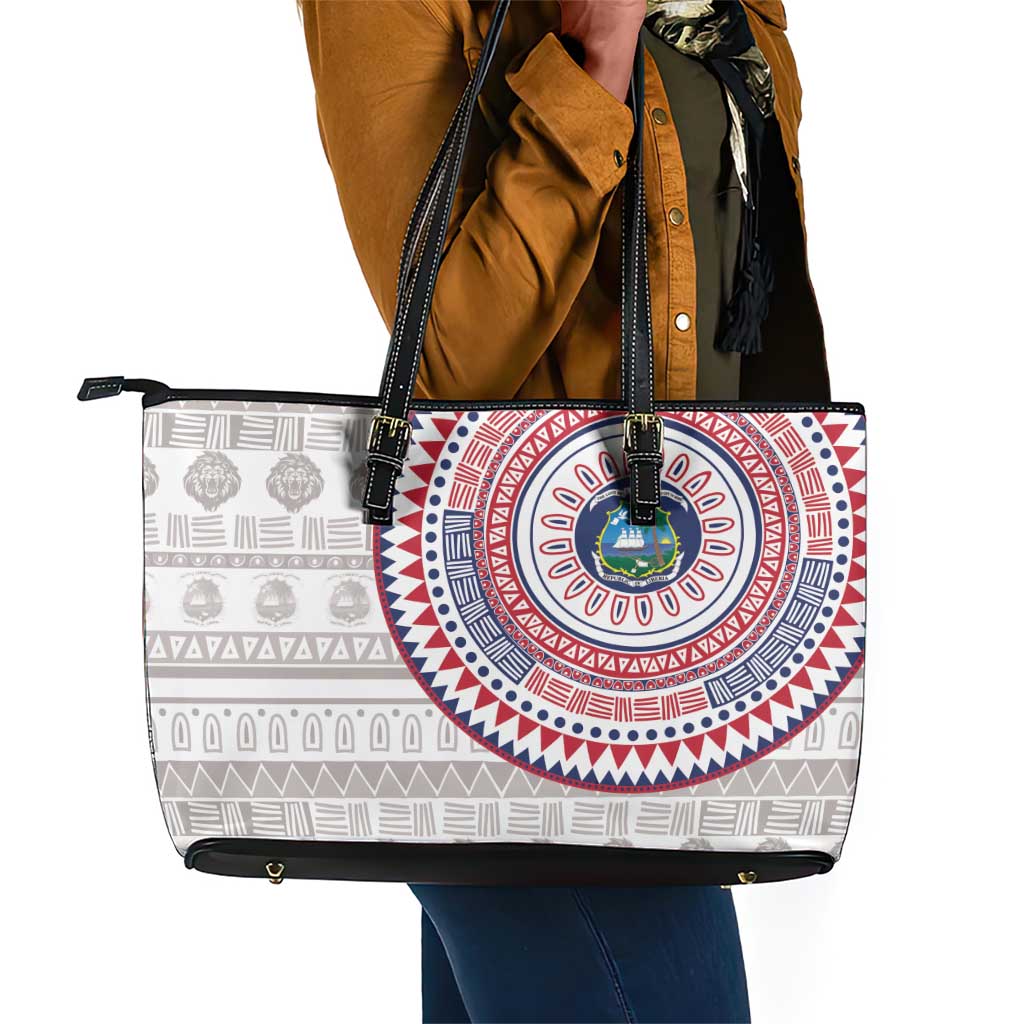 Liberia African Tribal Pattern Leather Tote Bag Chest Arm Tattoo