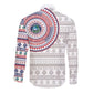 Liberia African Tribal Pattern Long Sleeve Button Shirt Chest Arm Tattoo