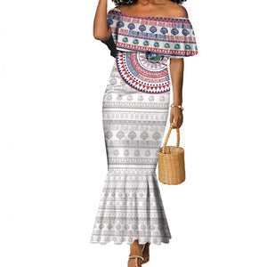 Liberia African Tribal Pattern Mermaid Dress Chest Arm Tattoo