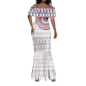 Liberia African Tribal Pattern Mermaid Dress Chest Arm Tattoo