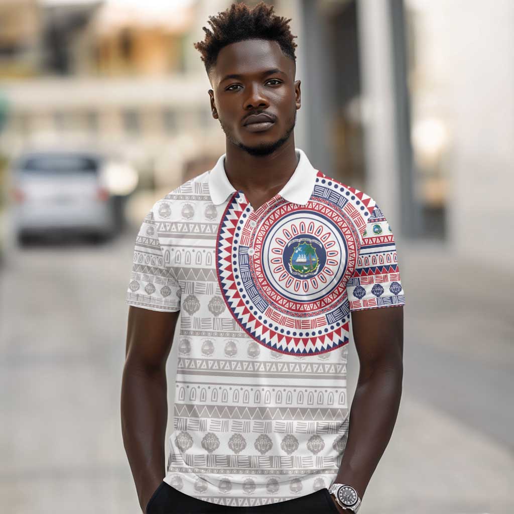 Liberia African Tribal Pattern Polo Shirt Chest Arm Tattoo