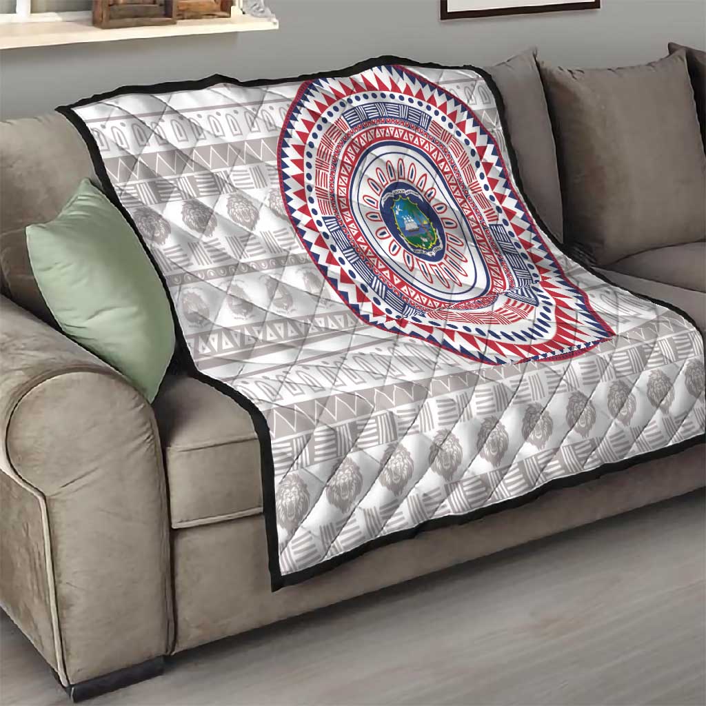 Liberia African Tribal Pattern Quilt Chest Arm Tattoo
