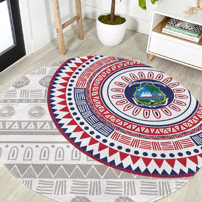 Liberia African Tribal Pattern Round Carpet Chest Arm Tattoo