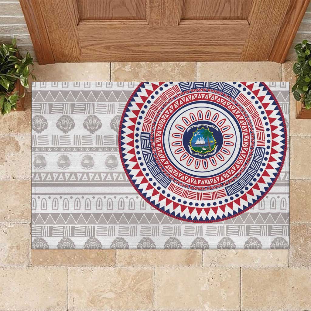 Liberia African Tribal Pattern Rubber Doormat Chest Arm Tattoo