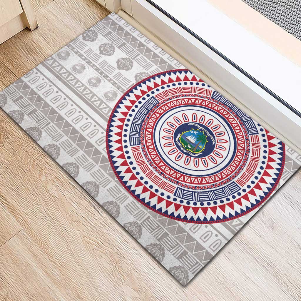 Liberia African Tribal Pattern Rubber Doormat Chest Arm Tattoo