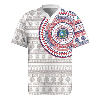 Liberia African Tribal Pattern Rugby Jersey Chest Arm Tattoo