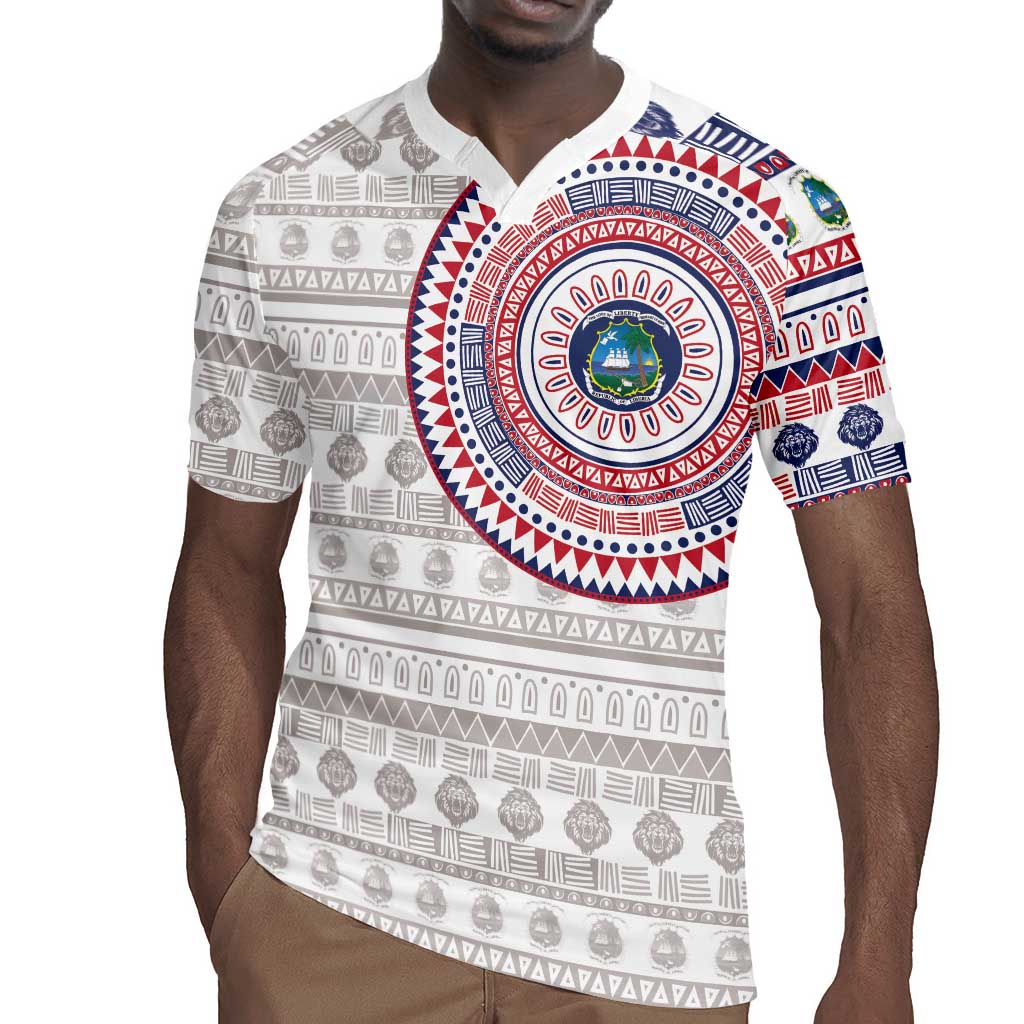 Liberia African Tribal Pattern Rugby Jersey Chest Arm Tattoo