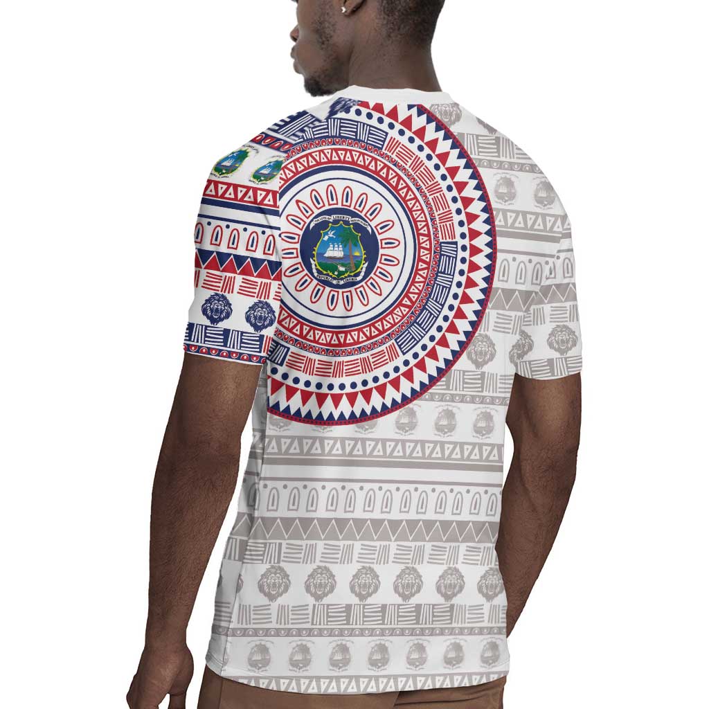Liberia African Tribal Pattern Rugby Jersey Chest Arm Tattoo