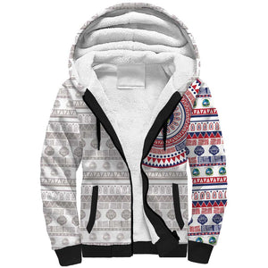 Liberia African Tribal Pattern Sherpa Hoodie Chest Arm Tattoo