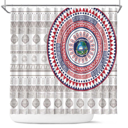 Liberia African Tribal Pattern Shower Curtain Chest Arm Tattoo