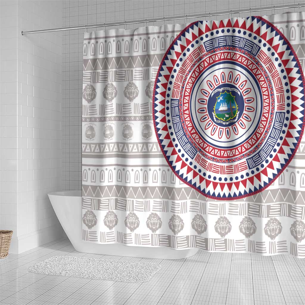 Liberia African Tribal Pattern Shower Curtain Chest Arm Tattoo