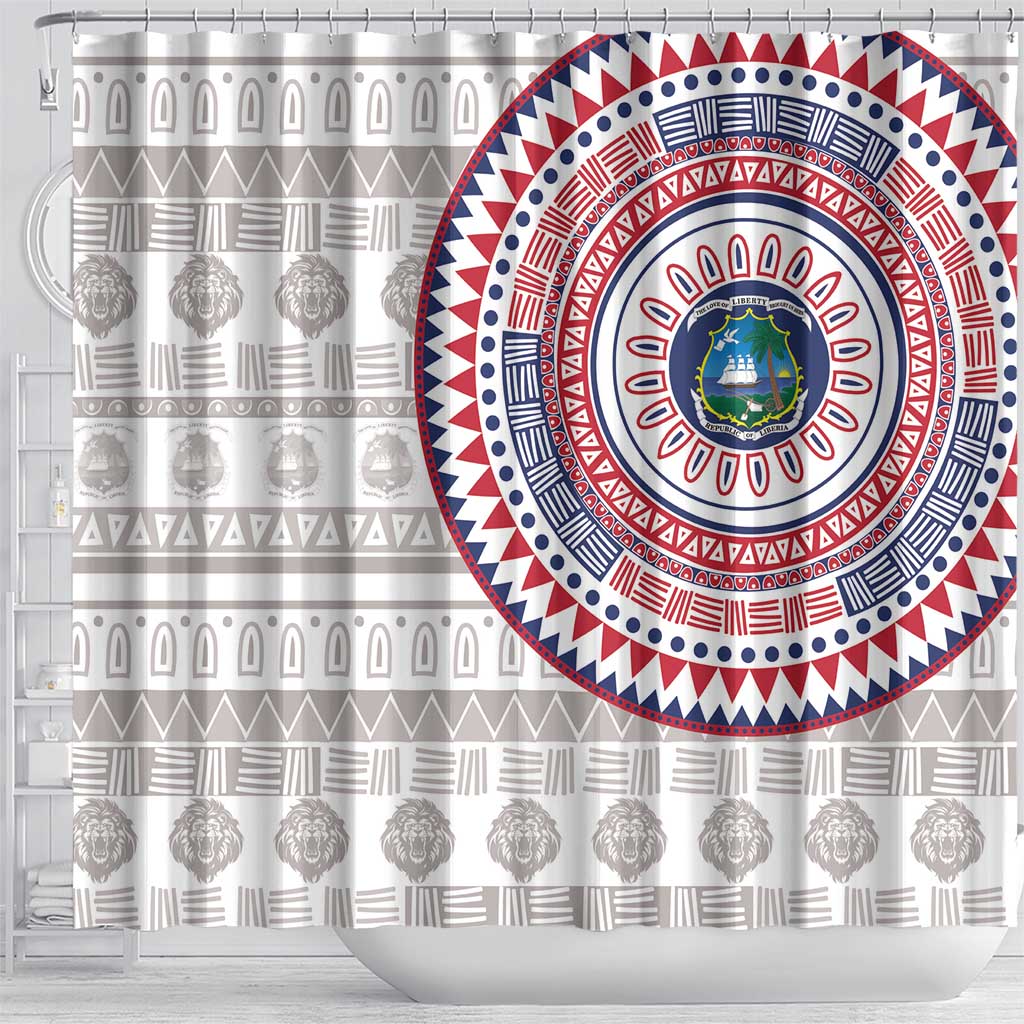 Liberia African Tribal Pattern Shower Curtain Chest Arm Tattoo