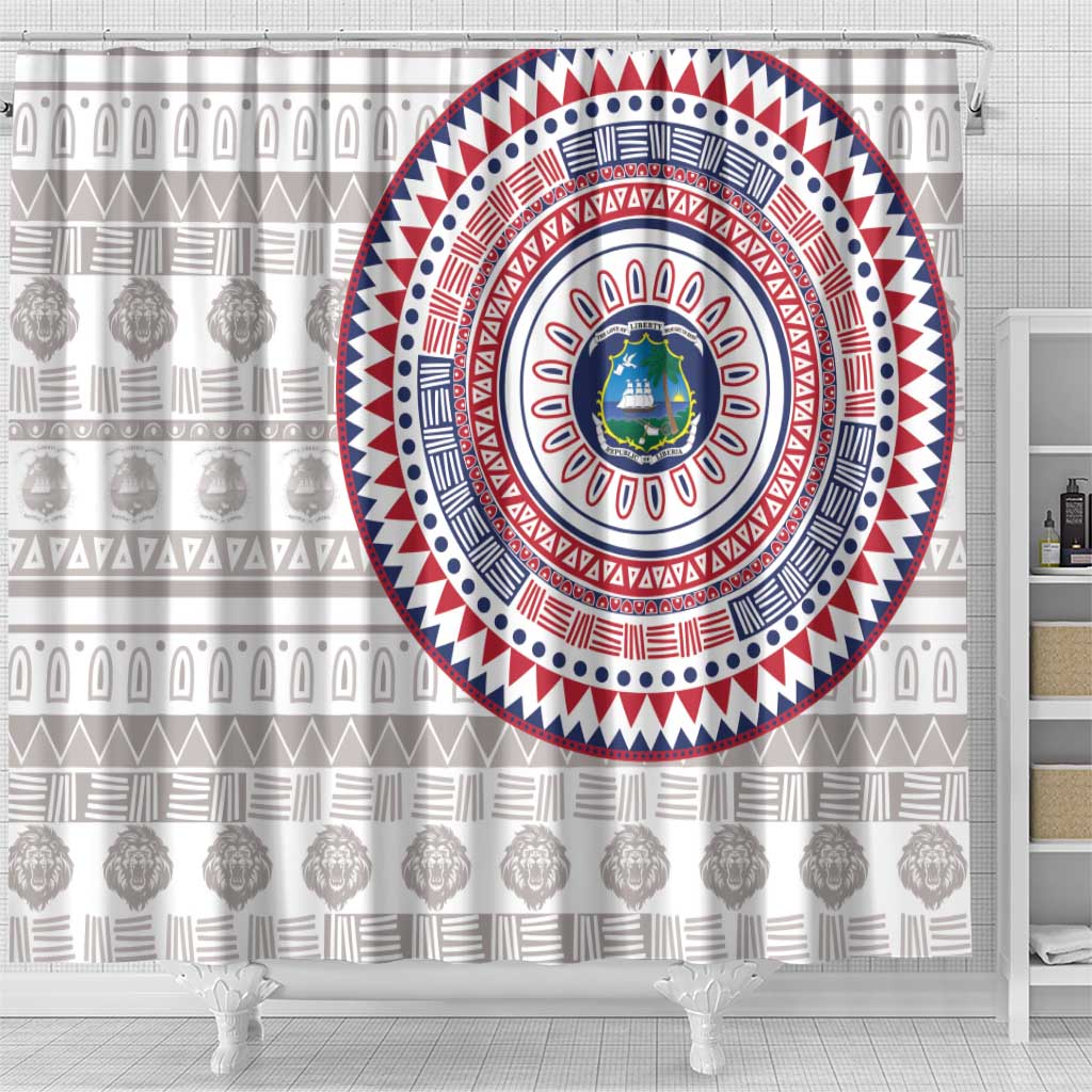 Liberia African Tribal Pattern Shower Curtain Chest Arm Tattoo