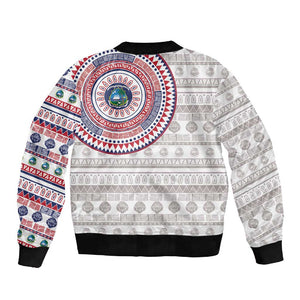 Liberia African Tribal Pattern Sleeve Zip Bomber Jacket Chest Arm Tattoo