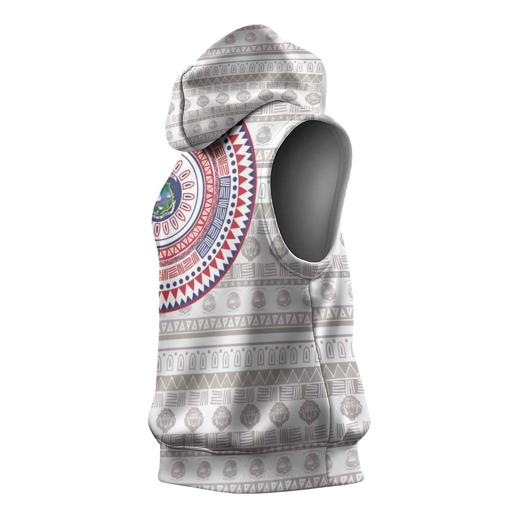 Liberia African Tribal Pattern Sleeveless Hoodie Chest Arm Tattoo - African Pride