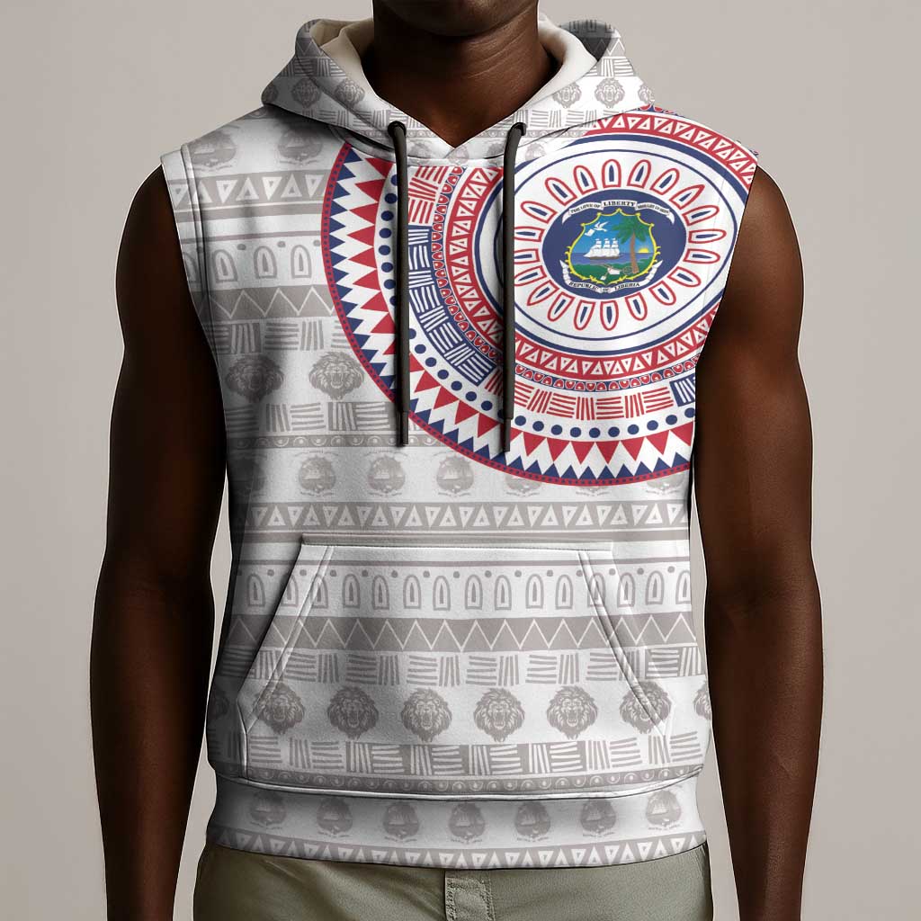 Liberia African Tribal Pattern Sleeveless Hoodie Chest Arm Tattoo - African Pride