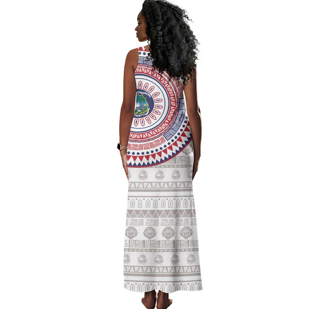 Liberia African Tribal Pattern Tank Maxi Dress Chest Arm Tattoo