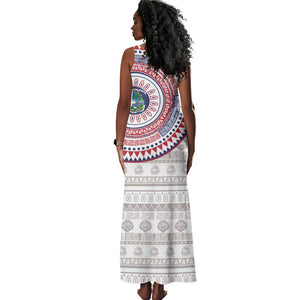 Liberia African Tribal Pattern Tank Maxi Dress Chest Arm Tattoo