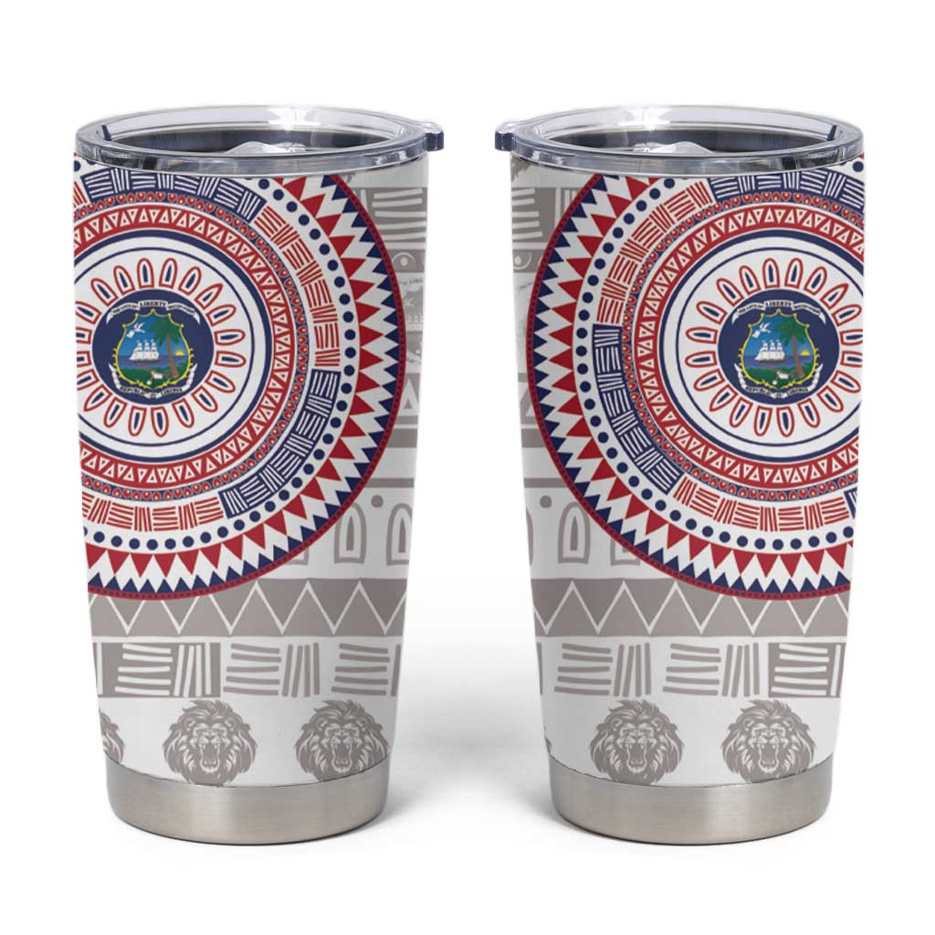 Liberia African Tribal Pattern Tumbler Cup Chest Arm Tattoo