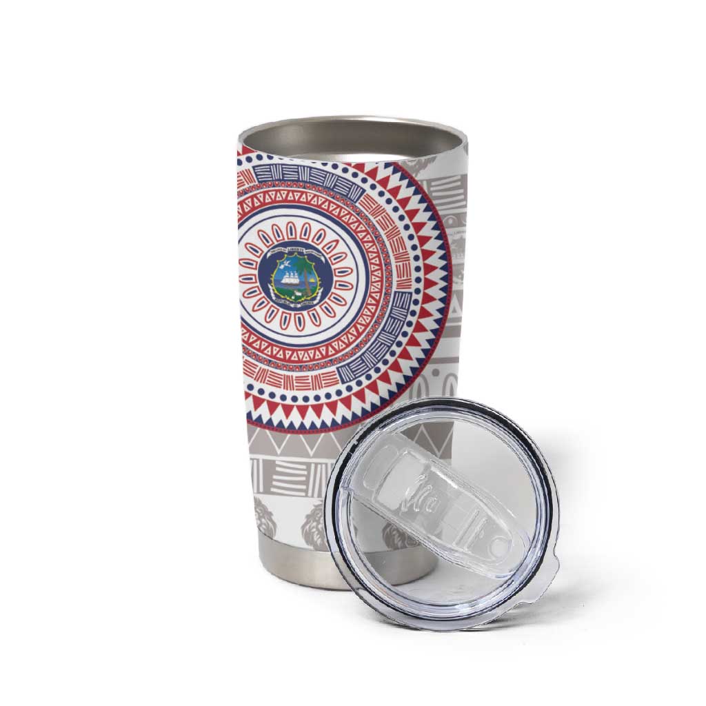 Liberia African Tribal Pattern Tumbler Cup Chest Arm Tattoo