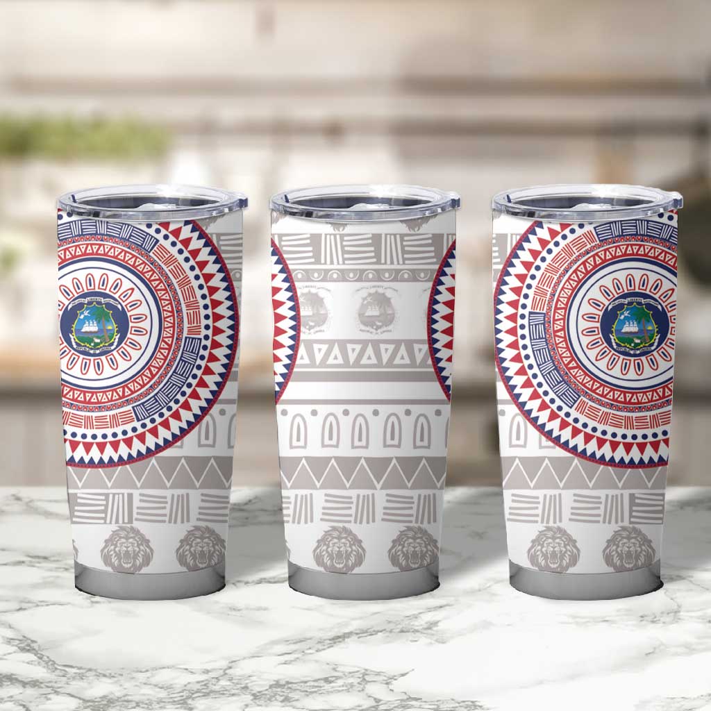Liberia African Tribal Pattern Tumbler Cup Chest Arm Tattoo
